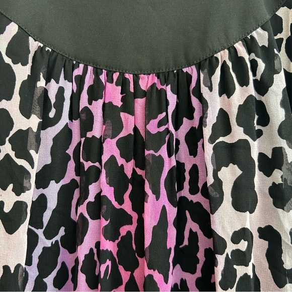 NWT Express 100% Silk Purple Leopard Print Sleeveless A-line Mini Dress Size XS - Picture 6 of 8